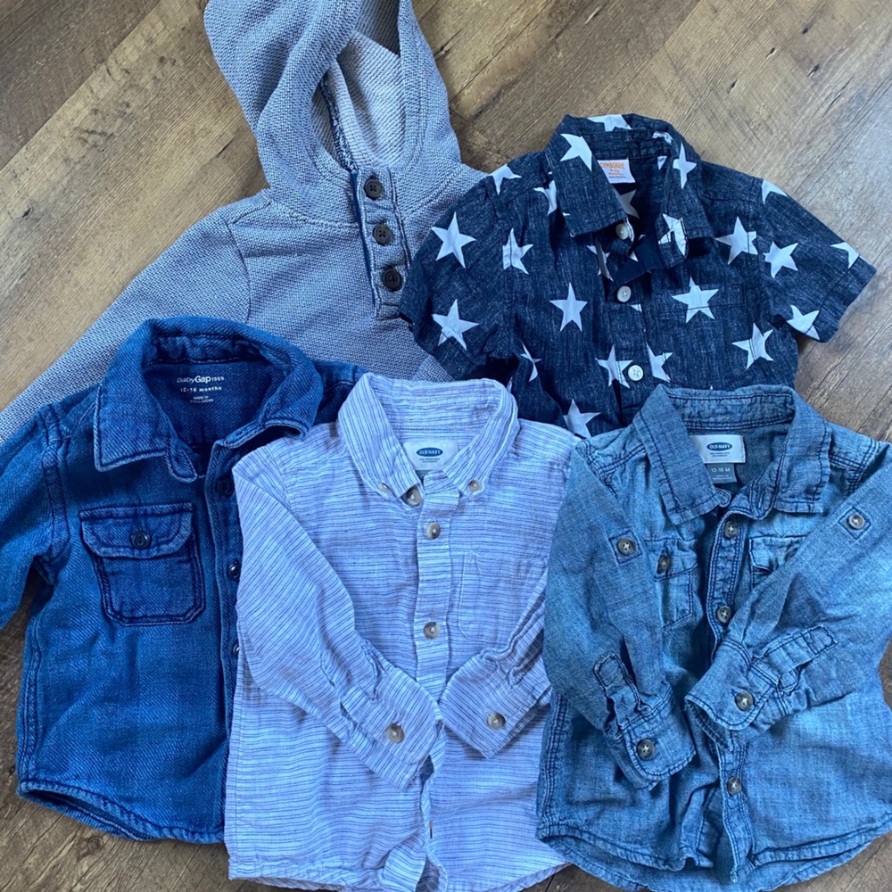 12 month toddler boy hoodie and shirt bundle